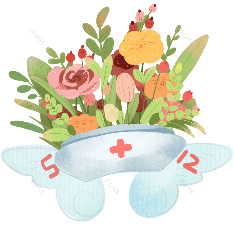 装饰图案图片,鲜花元素,护士节PNG,装饰花朵免抠素材